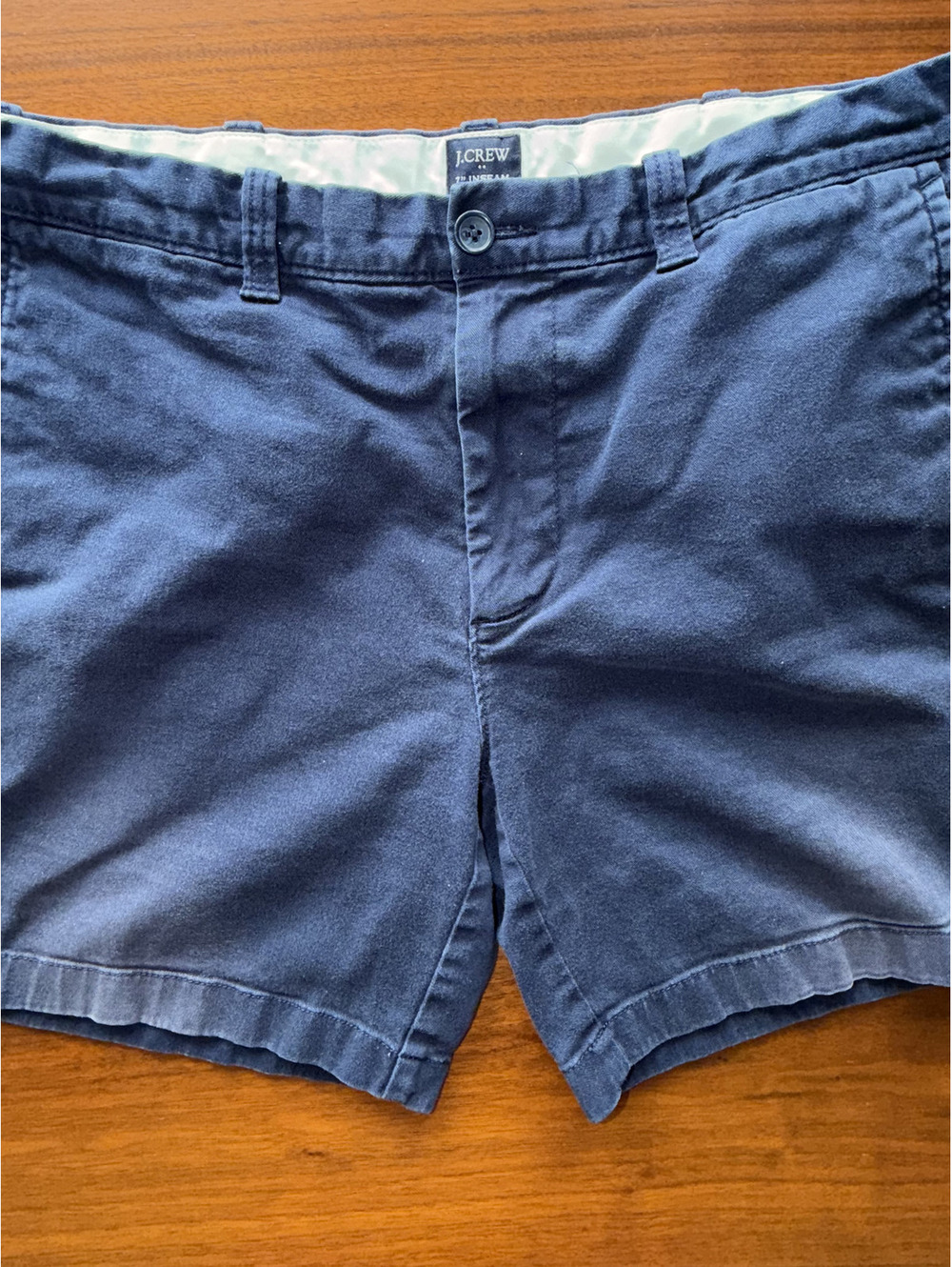 J.Crew Men's Navy Blue 7" Inseam Chino Shorts - Size 34